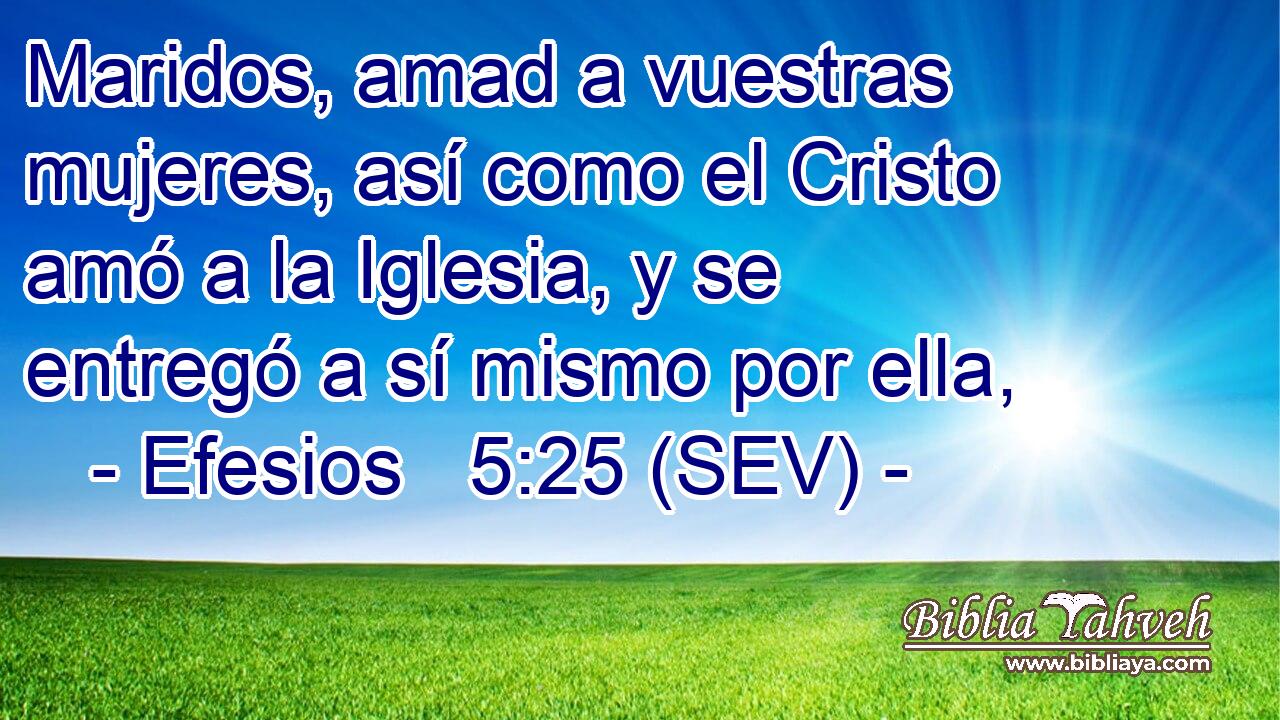 Maridos, amad a vuestras mujeres, así como el Cristo amó a la Iglesia, y se entregó a sí mismo por ella,