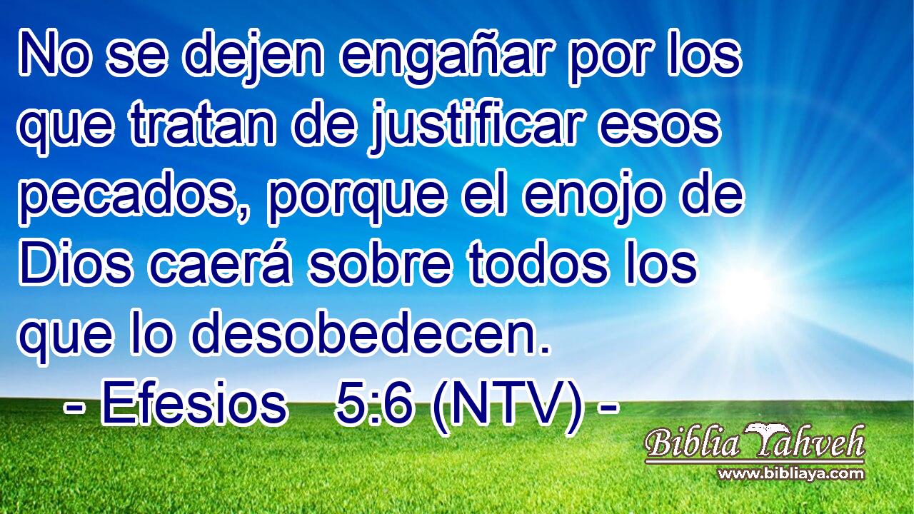No se dejen engañar por los que tratan de justificar esos pecados, porque el enojo de Dios caerá sobre todos los que lo desobedecen.