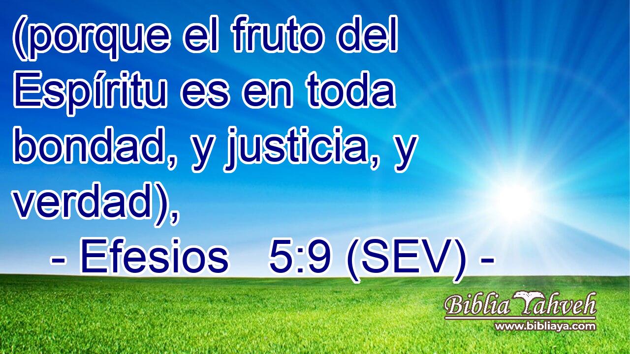 (porque el fruto del Espíritu es en toda bondad, y justicia, y verdad),