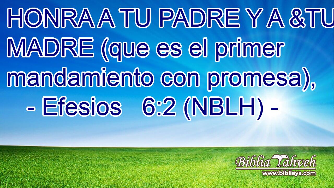  HONRA A TU PADRE Y A &TU MADRE (que es el primer mandamiento con promesa), 
