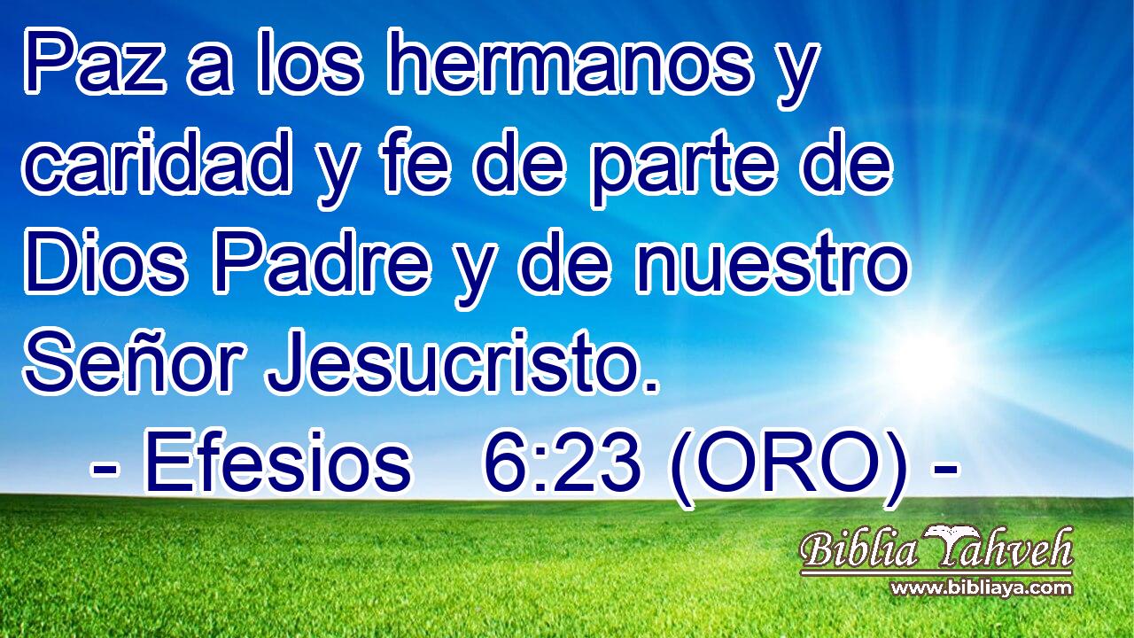  Paz a los hermanos y caridad y fe de parte de Dios Padre y de nuestro Señor Jesucristo. 