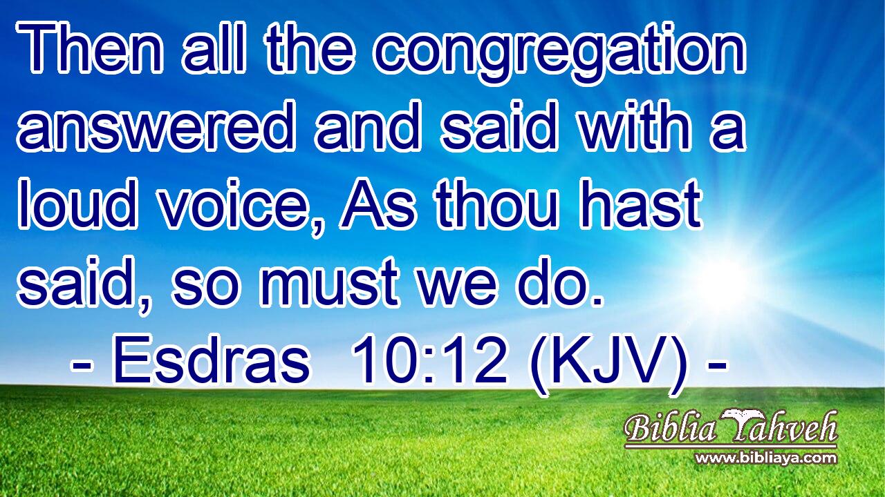 Then all the congregation answered and said with a loud voice, As thou hast said, so must we do.