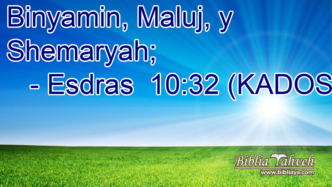  Binyamin, Maluj, y Shemaryah; 