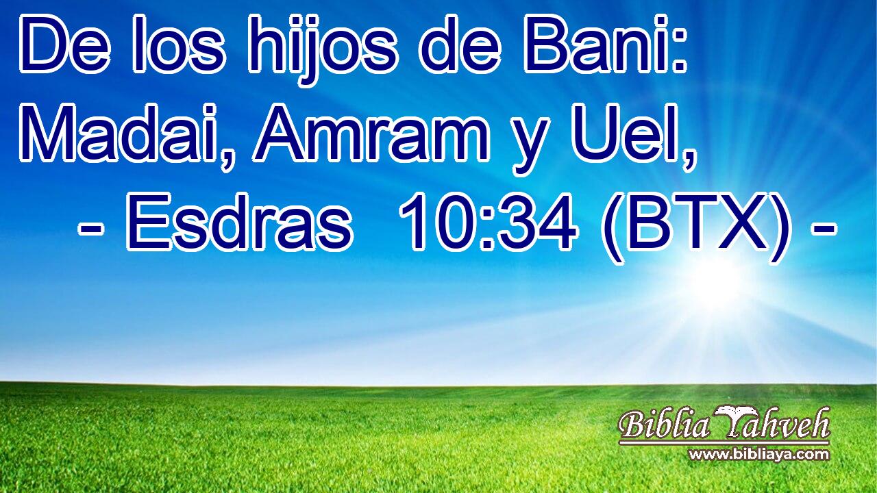 De los hijos de Bani: Madai, Amram y Uel,