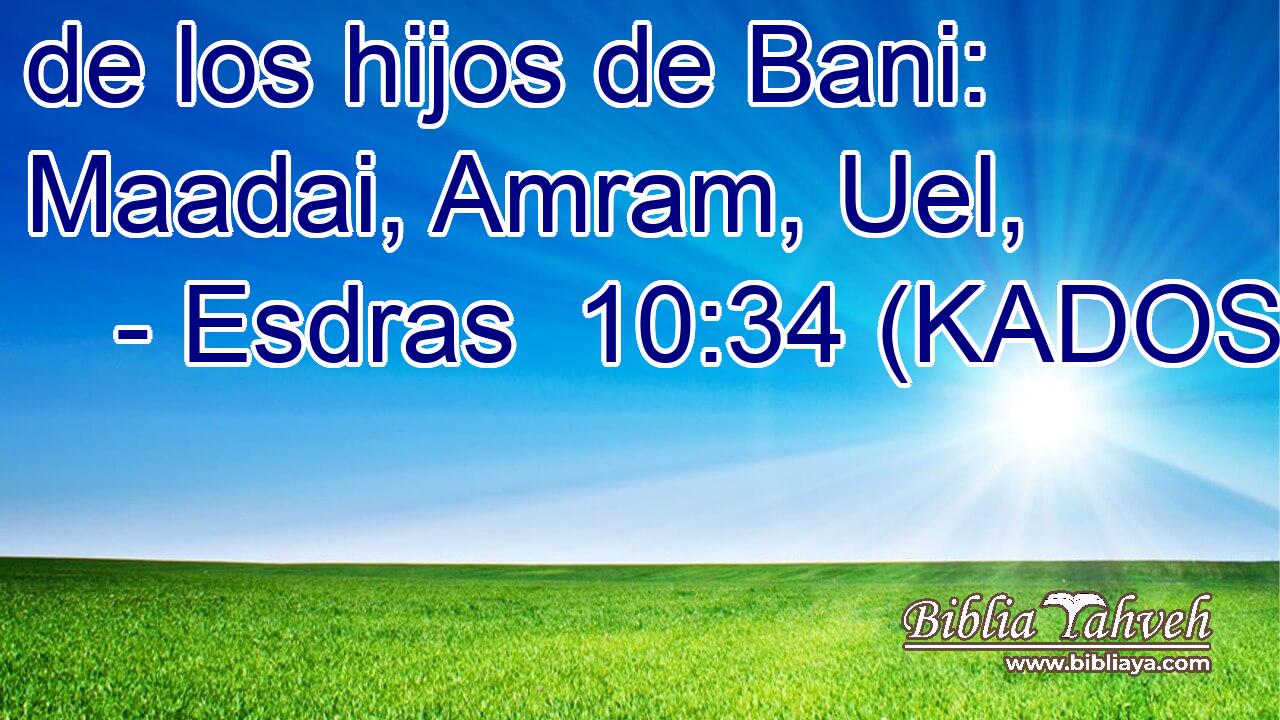  de los hijos de Bani: Maadai, Amram, Uel, 