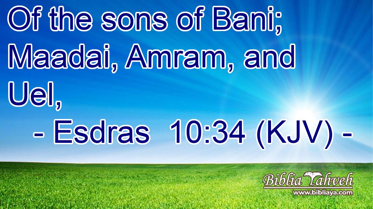 Of the sons of Bani; Maadai, Amram, and Uel,