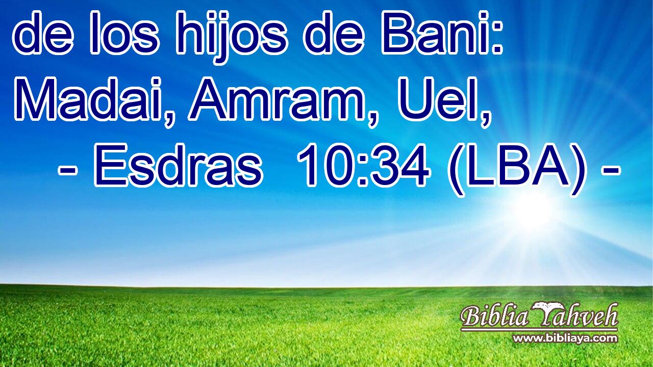 de los hijos de Bani: Madai, Amram, Uel,