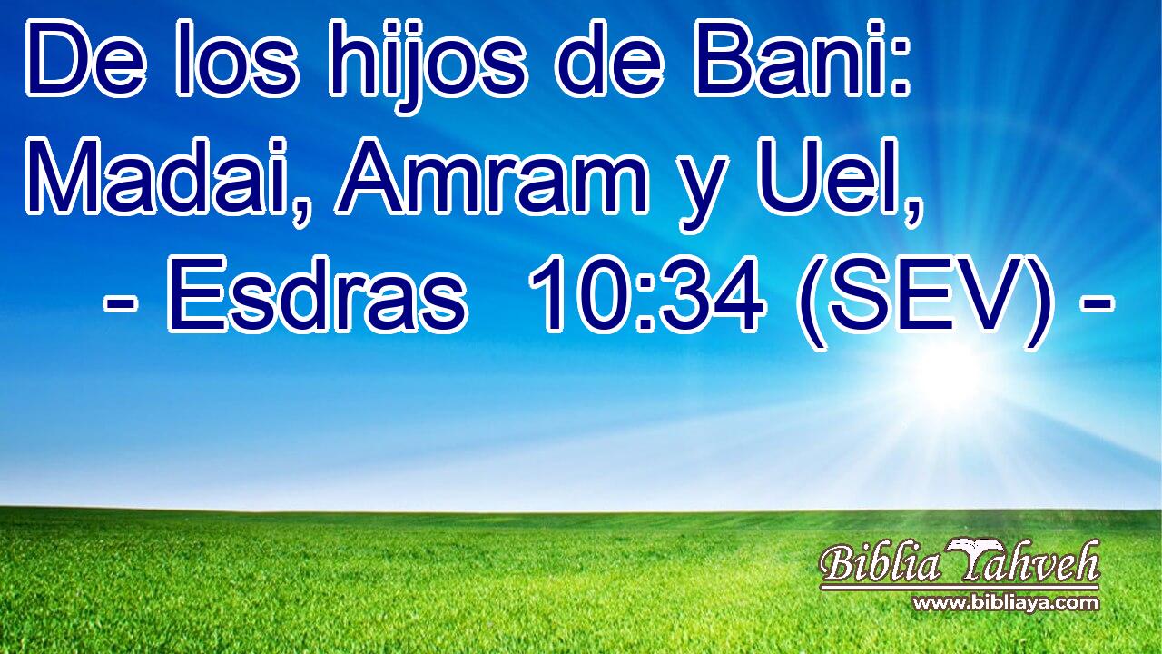 De los hijos de Bani: Madai, Amram y Uel,