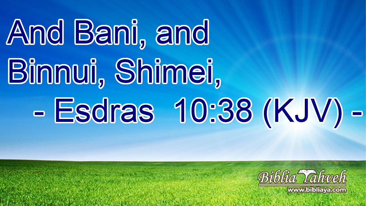 And Bani, and Binnui, Shimei,