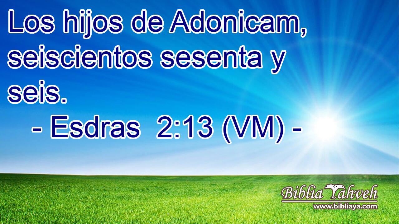  Los hijos de Adonicam, seiscientos sesenta y seis. 