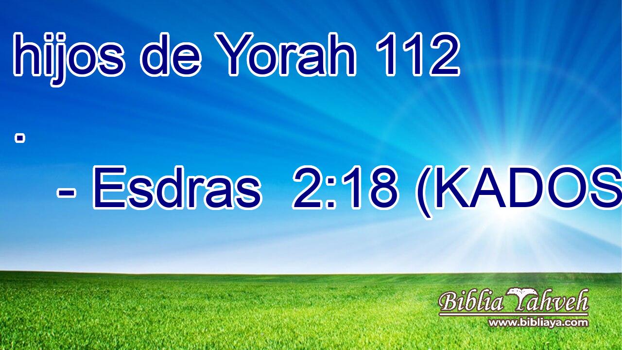  hijos de Yorah 112 . 