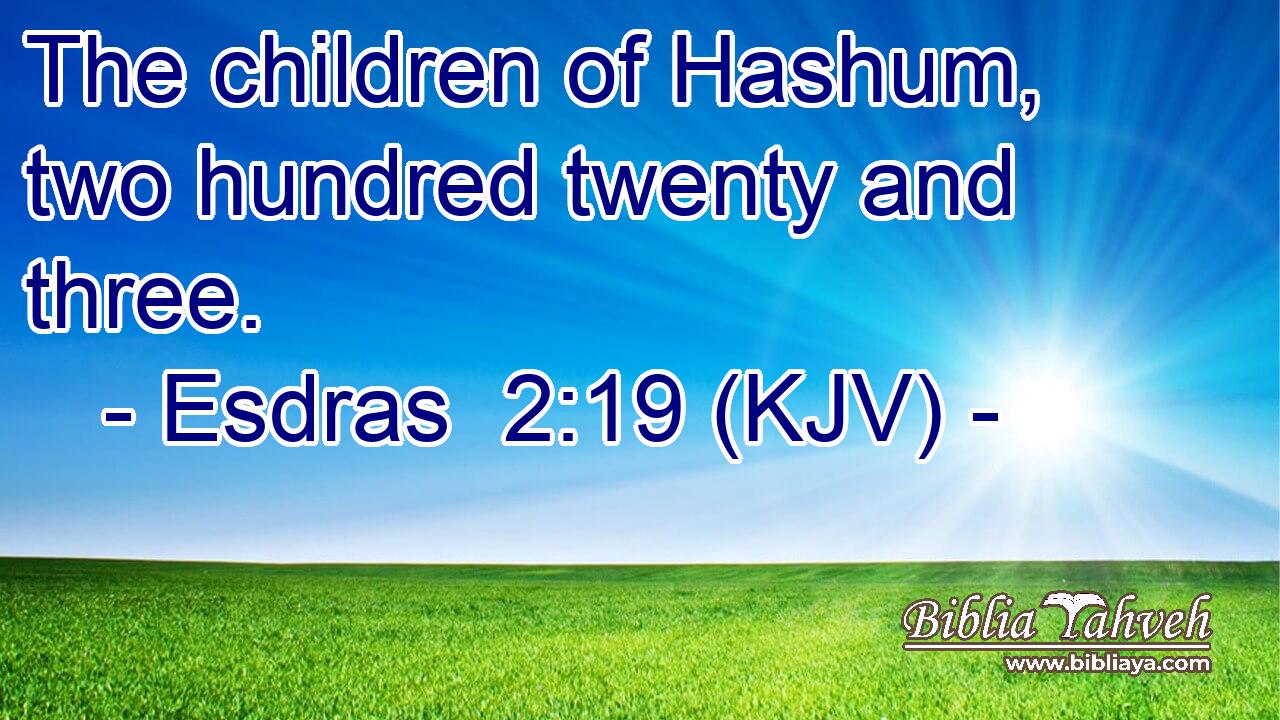 The children of Hashum, two hundred twenty and three.