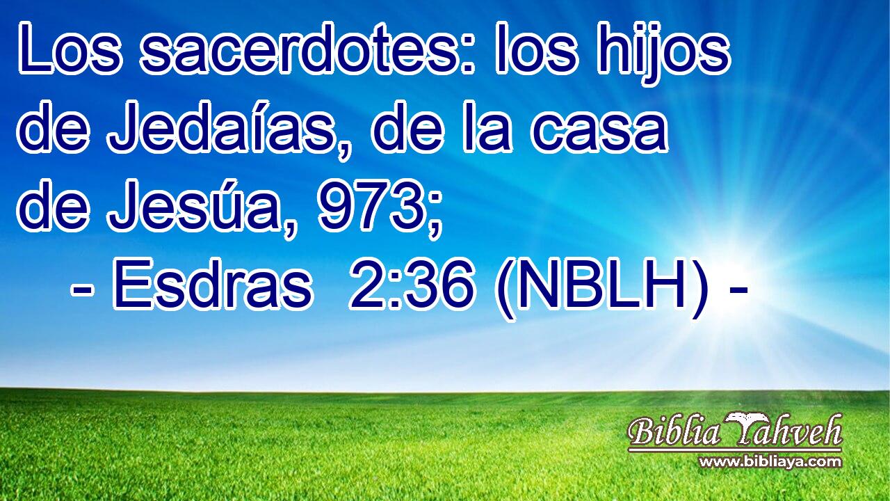  Los sacerdotes: los hijos de Jedaías, de la casa de Jesúa, 973; 