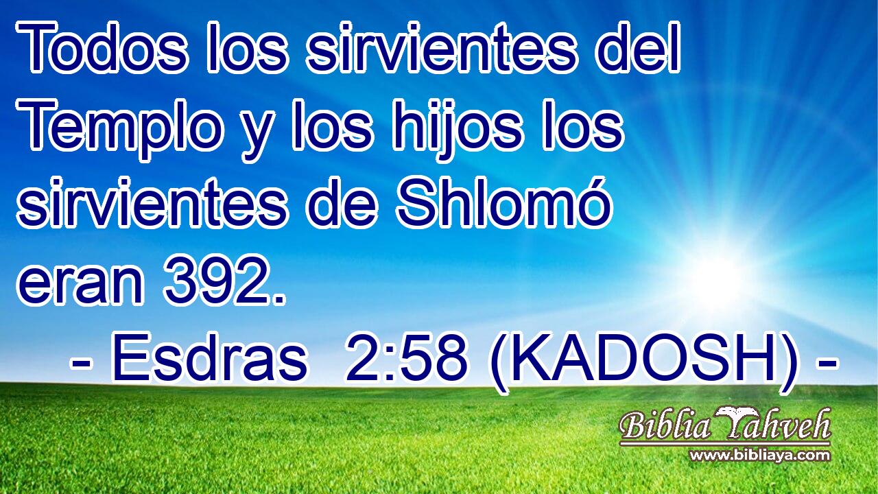  Todos los sirvientes del Templo y los hijos los sirvientes de Shlomó eran 392. 