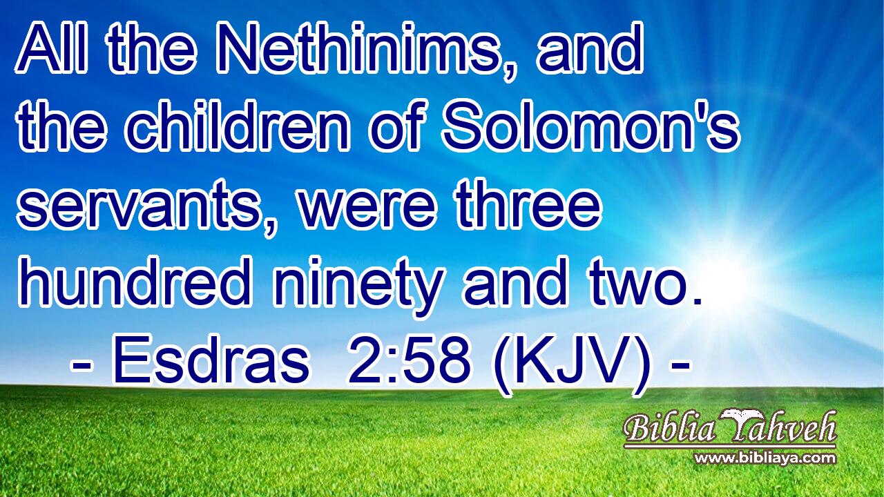 All the Nethinims, and the children of Solomon's servants, were three hundred ninety and two.