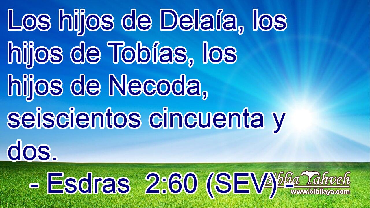 Los hijos de Delaía, los hijos de Tobías, los hijos de Necoda, seiscientos cincuenta y dos.