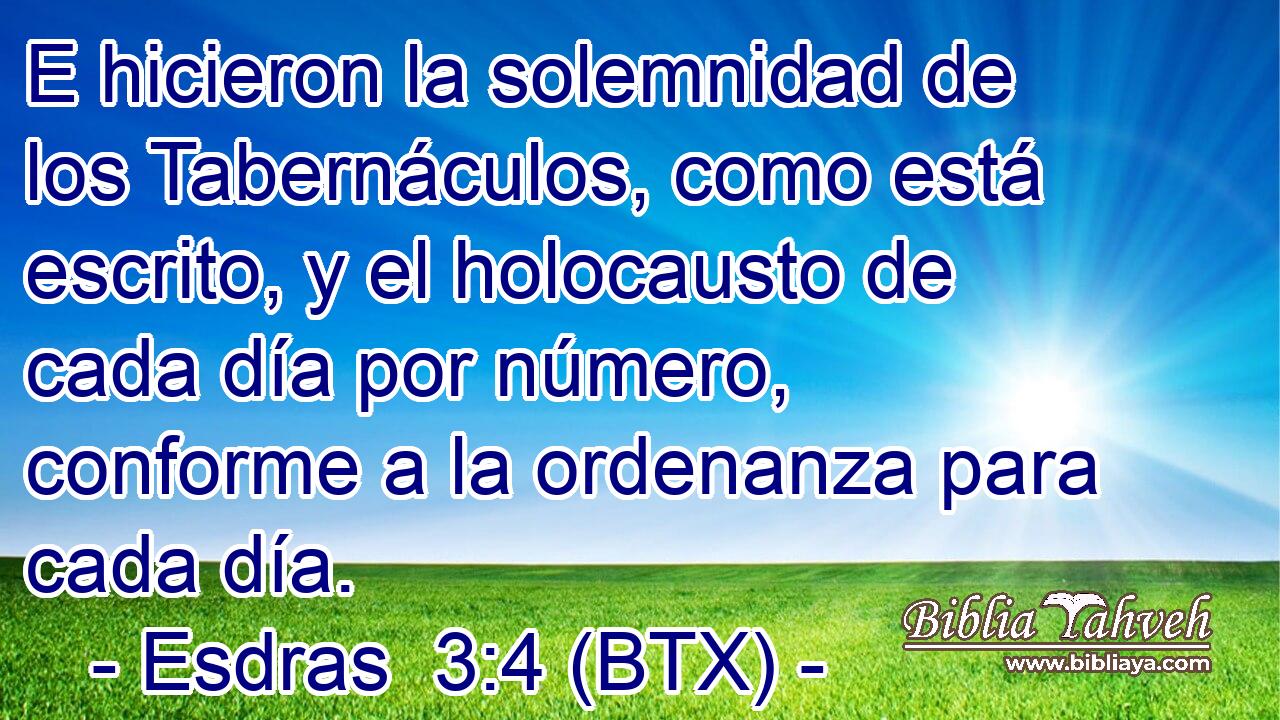 E hicieron la solemnidad de los Tabernáculos, como está escrito, y el holocausto de cada día por número, conforme a la ordenanza para cada día.