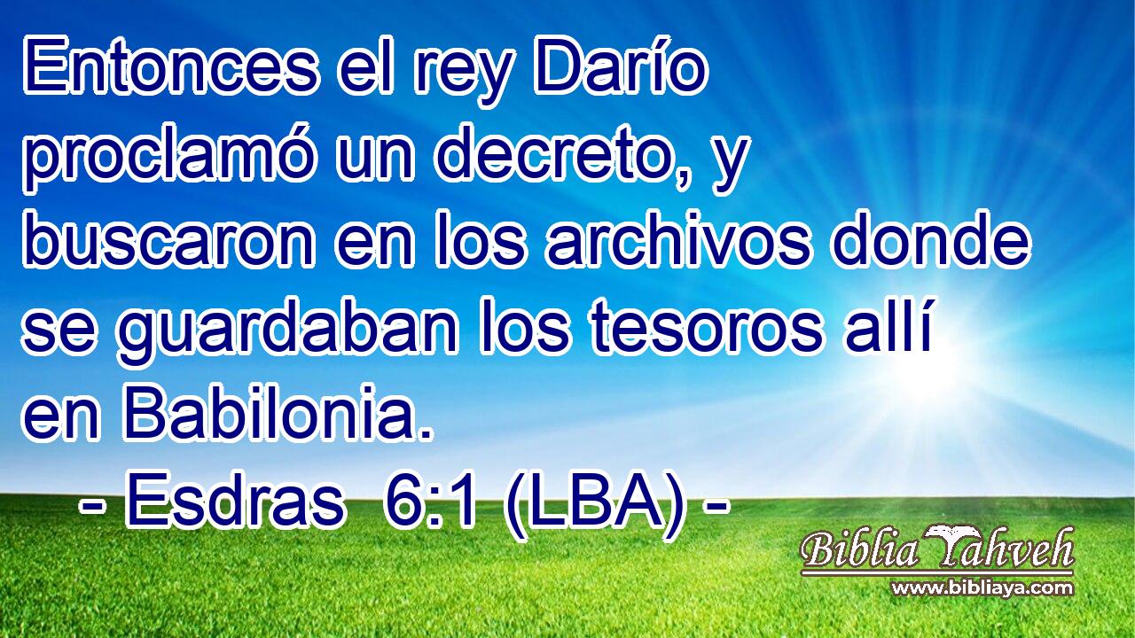 Entonces el rey Darío proclamó un decreto, y buscaron en los archivos donde se guardaban los tesoros allí en Babilonia.