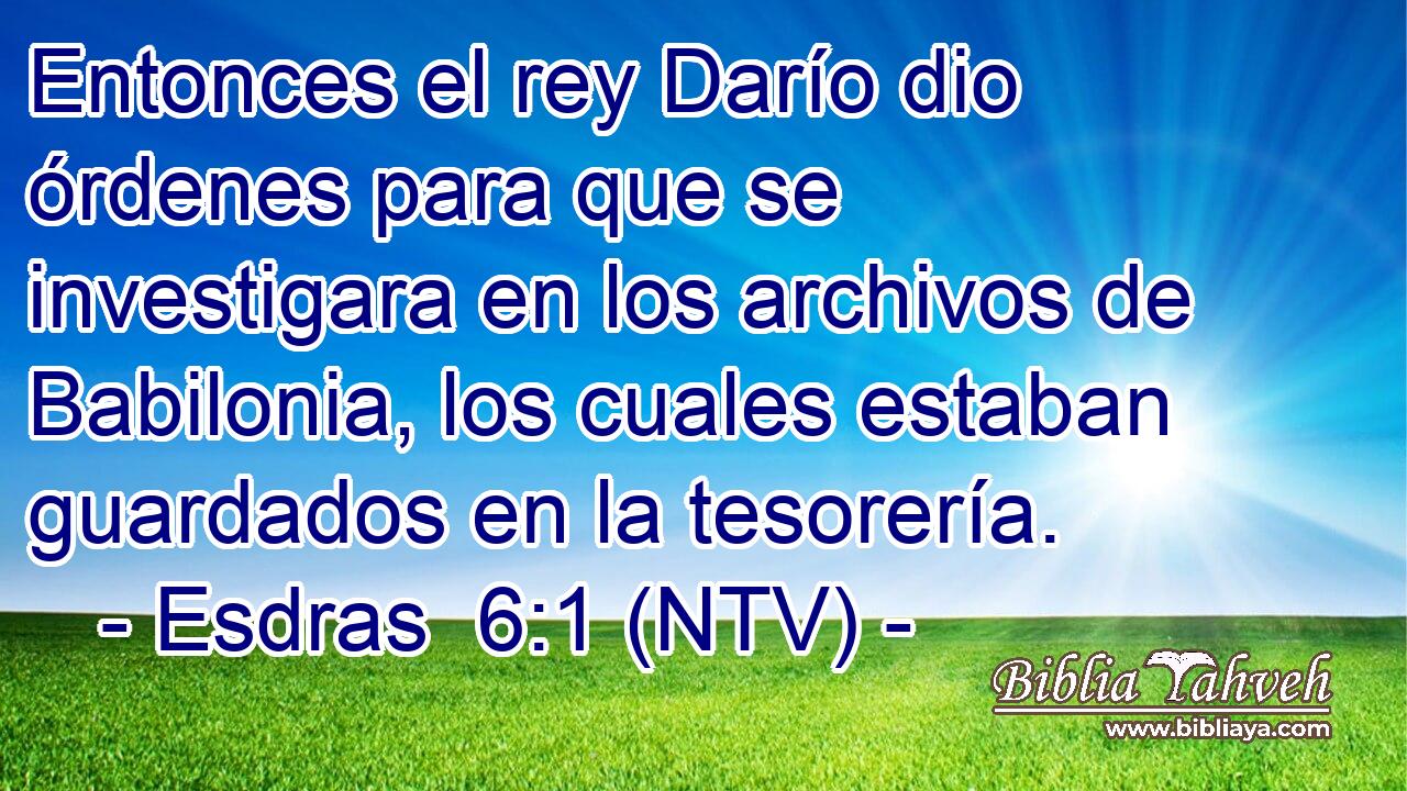 Entonces el rey Darío dio órdenes para que se investigara en los archivos de Babilonia, los cuales estaban guardados en la tesorería.