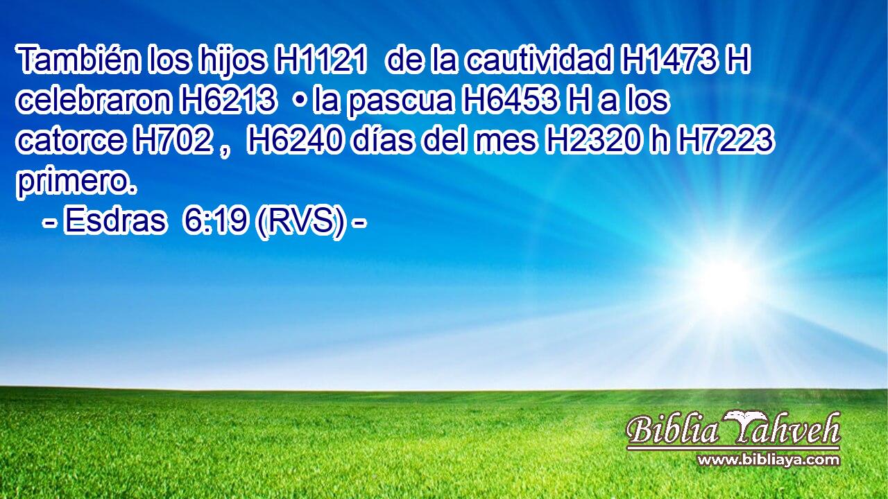 También los hijos H1121  de la cautividad H1473 H celebraron H6213  • la pascua H6453 H a los catorce H702 ,  H6240 días del mes H2320 h H7223 primero. 