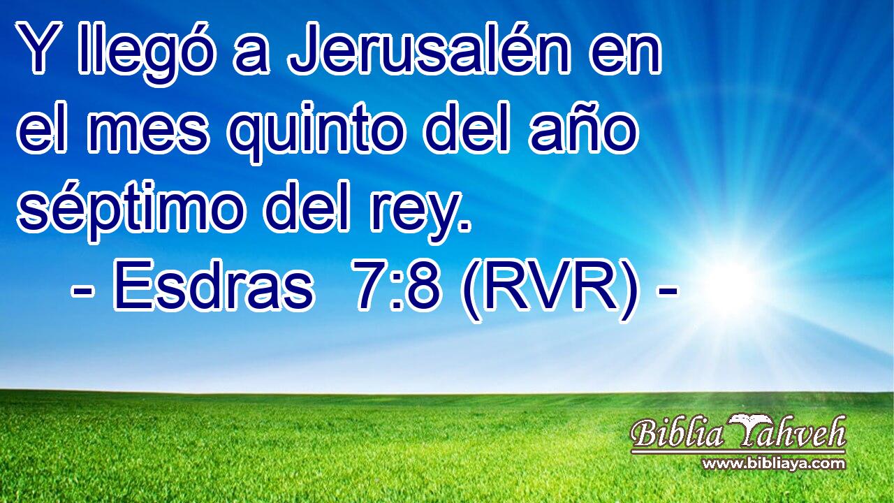 Y llegó a Jerusalén en el mes quinto del año séptimo del rey.