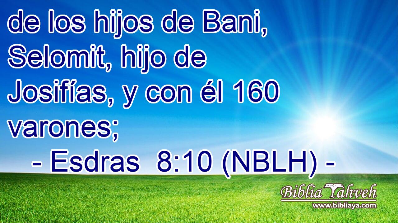  de los hijos de Bani, Selomit, hijo de Josifías, y con él 160 varones; 