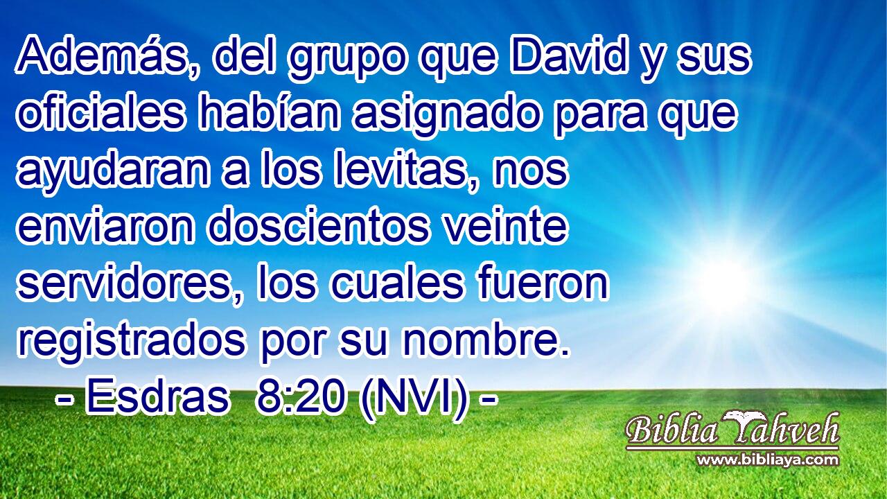  Además, del grupo que David y sus oficiales habían asignado para que ayudaran a los levitas, nos enviaron doscientos veinte servidores, los cuales fueron registrados por su nombre. 