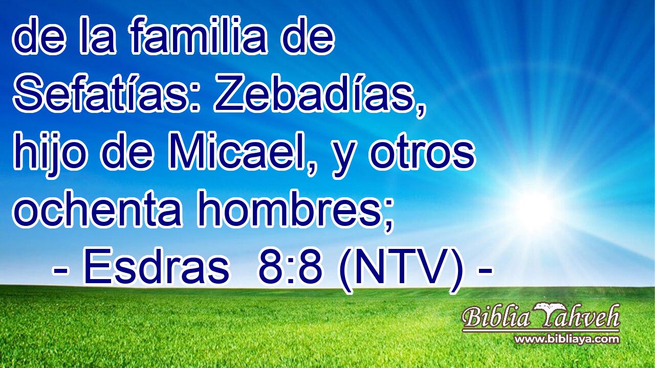 de la familia de Sefatías: Zebadías, hijo de Micael, y otros ochenta hombres;