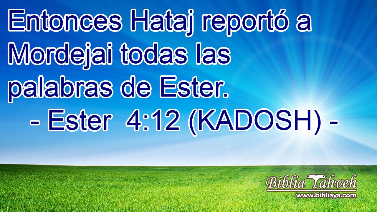  Entonces Hataj reportó a Mordejai todas las palabras de Ester. 
