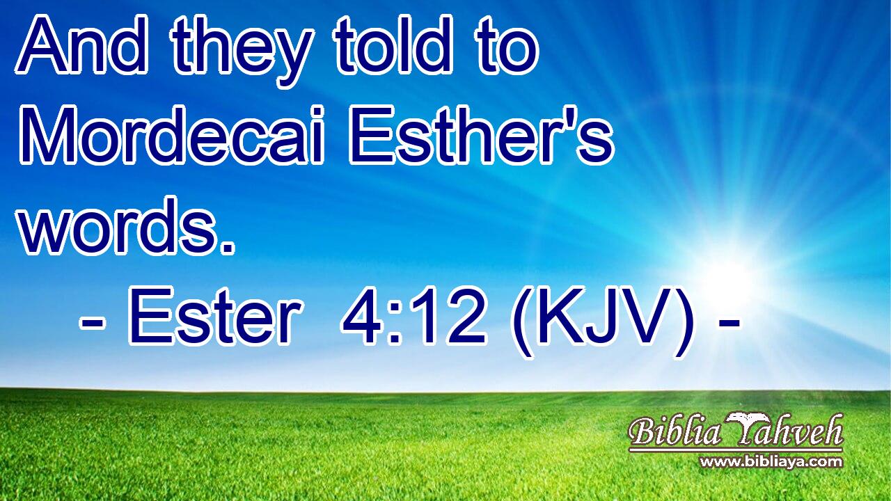 And they told to Mordecai Esther's words.
