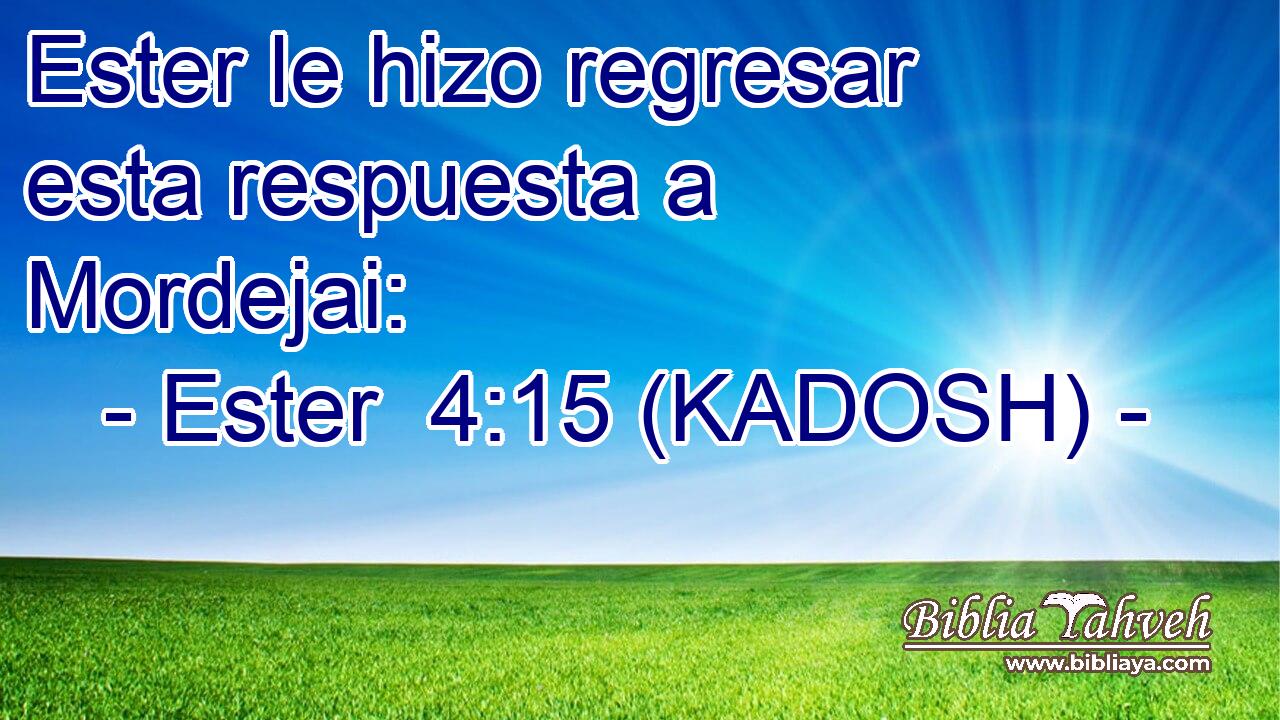 Ester le hizo regresar esta respuesta a Mordejai: 