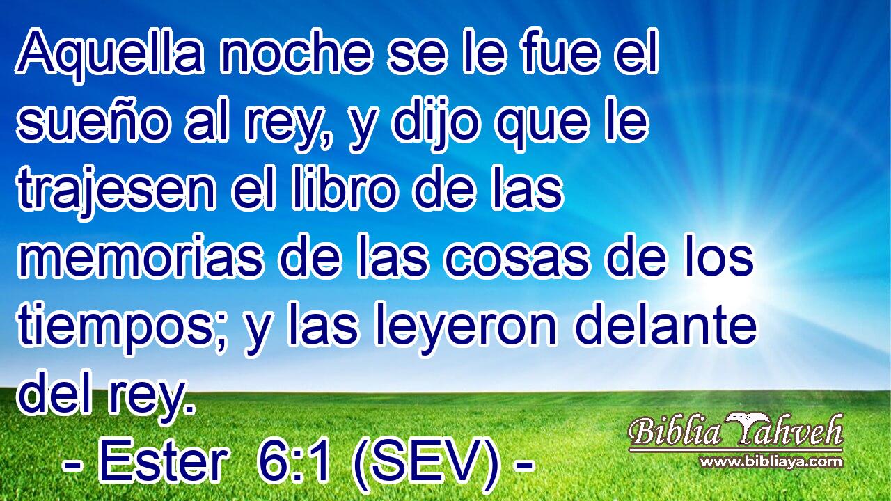 Aquella noche se le fue el sueño al rey, y dijo que le trajesen el libro de las memorias de las cosas de los tiempos; y las leyeron delante del rey.