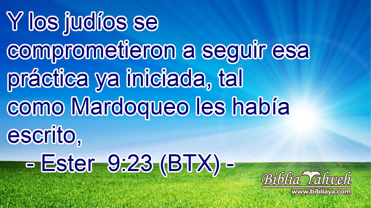 Y los judíos se comprometieron a seguir esa práctica ya iniciada, tal como Mardoqueo les había escrito,