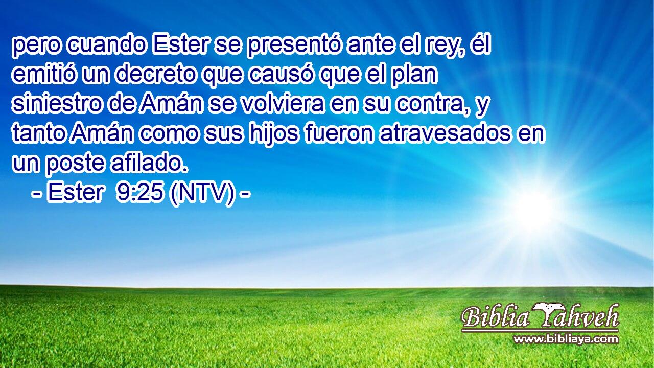 pero cuando Ester se presentó ante el rey, él emitió un decreto que causó que el plan siniestro de Amán se volviera en su contra, y tanto Amán como sus hijos fueron atravesados en un poste afilado.