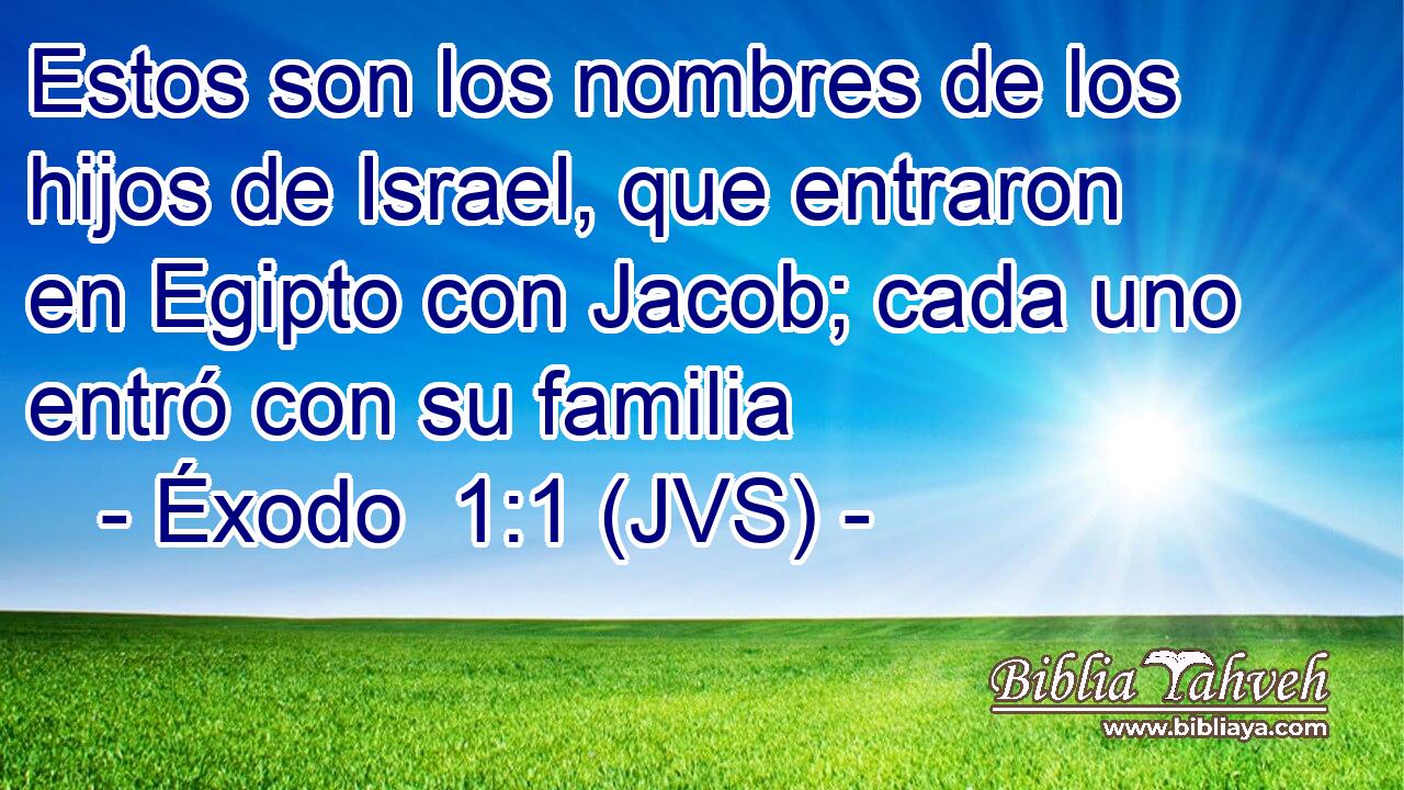 Estos son los nombres de los hijos de Israel, que entraron en Egipto con Jacob; cada uno entró con su familia
