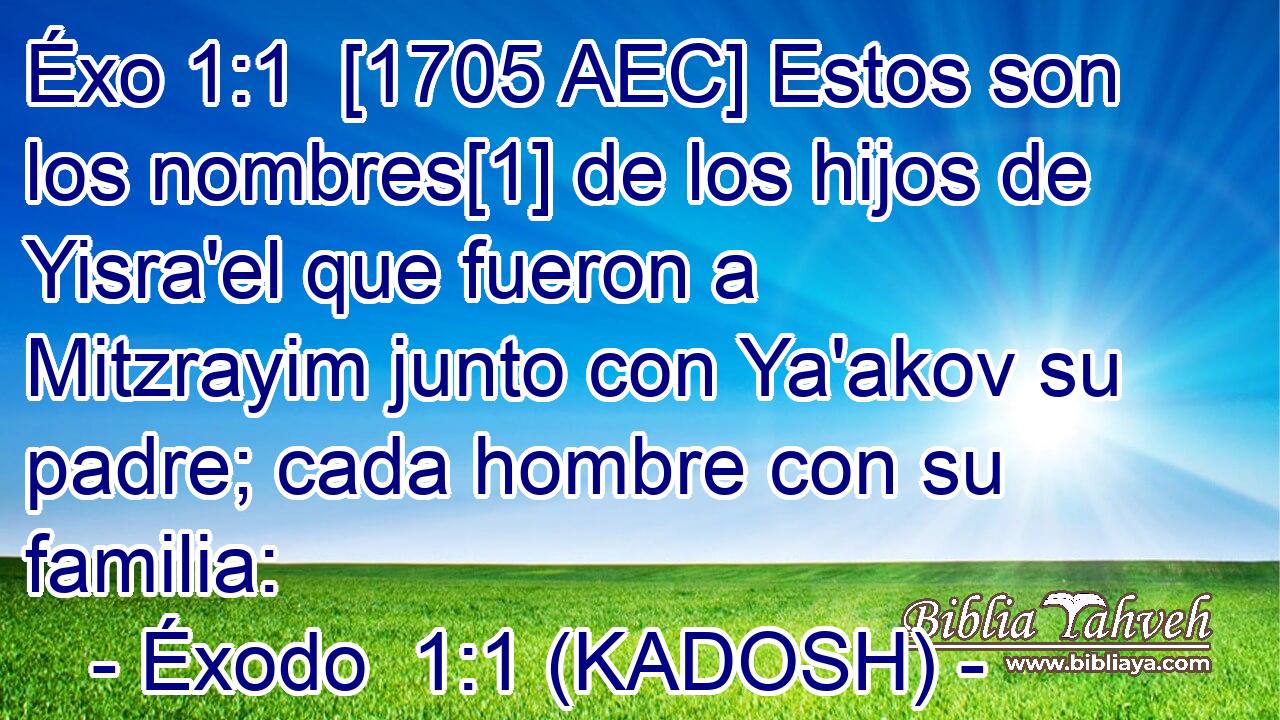  [1705 AEC] Estos son los nombres[1] de los hijos de Yisra'el que fueron a Mitzrayim junto con Ya'akov su padre; cada hombre con su familia: 