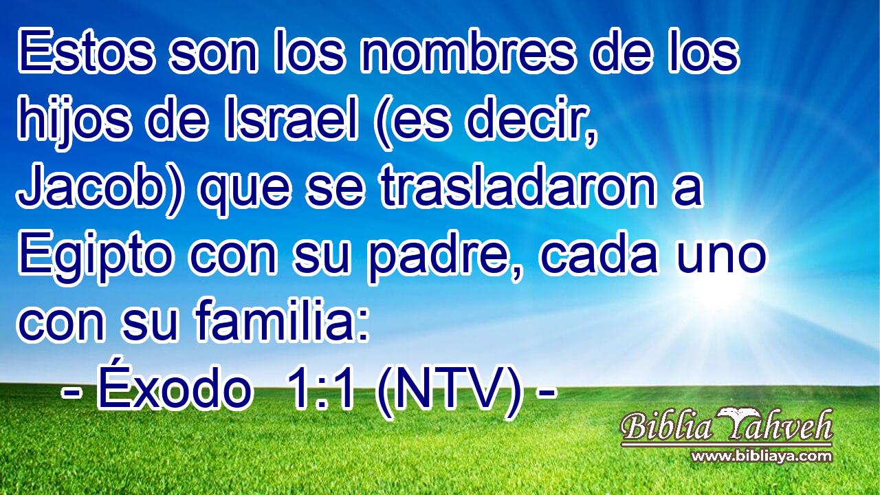 Estos son los nombres de los hijos de Israel (es decir, Jacob) que se trasladaron a Egipto con su padre, cada uno con su familia: