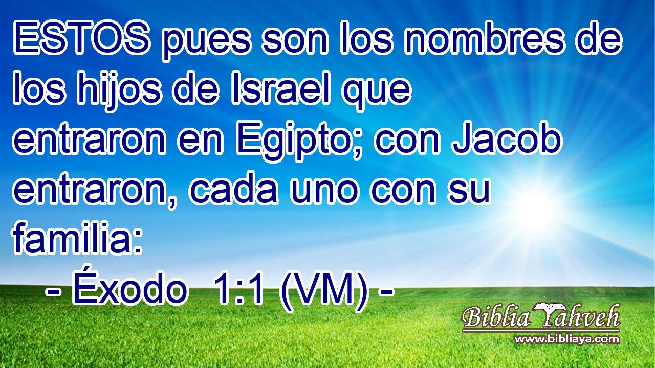  ESTOS pues son los nombres de los hijos de Israel que entraron en Egipto; con Jacob entraron, cada uno con su familia: 