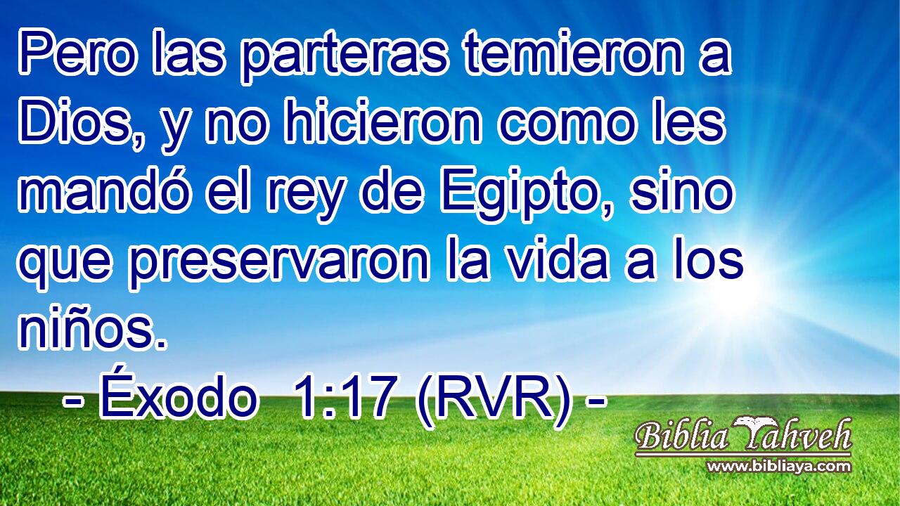 Pero las parteras temieron a Dios, y no hicieron como les mandó el rey de Egipto, sino que preservaron la vida a los niños.