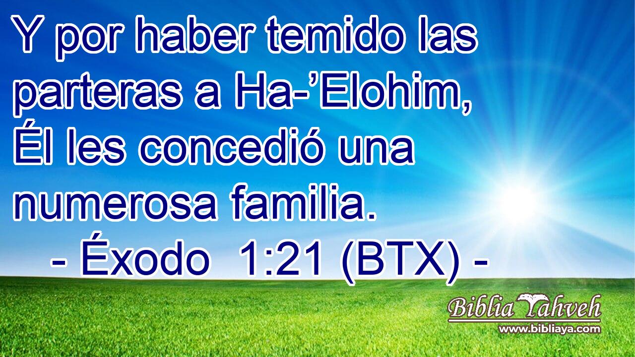 Y por haber temido las parteras a Ha-’Elohim, Él les concedió una numerosa familia.