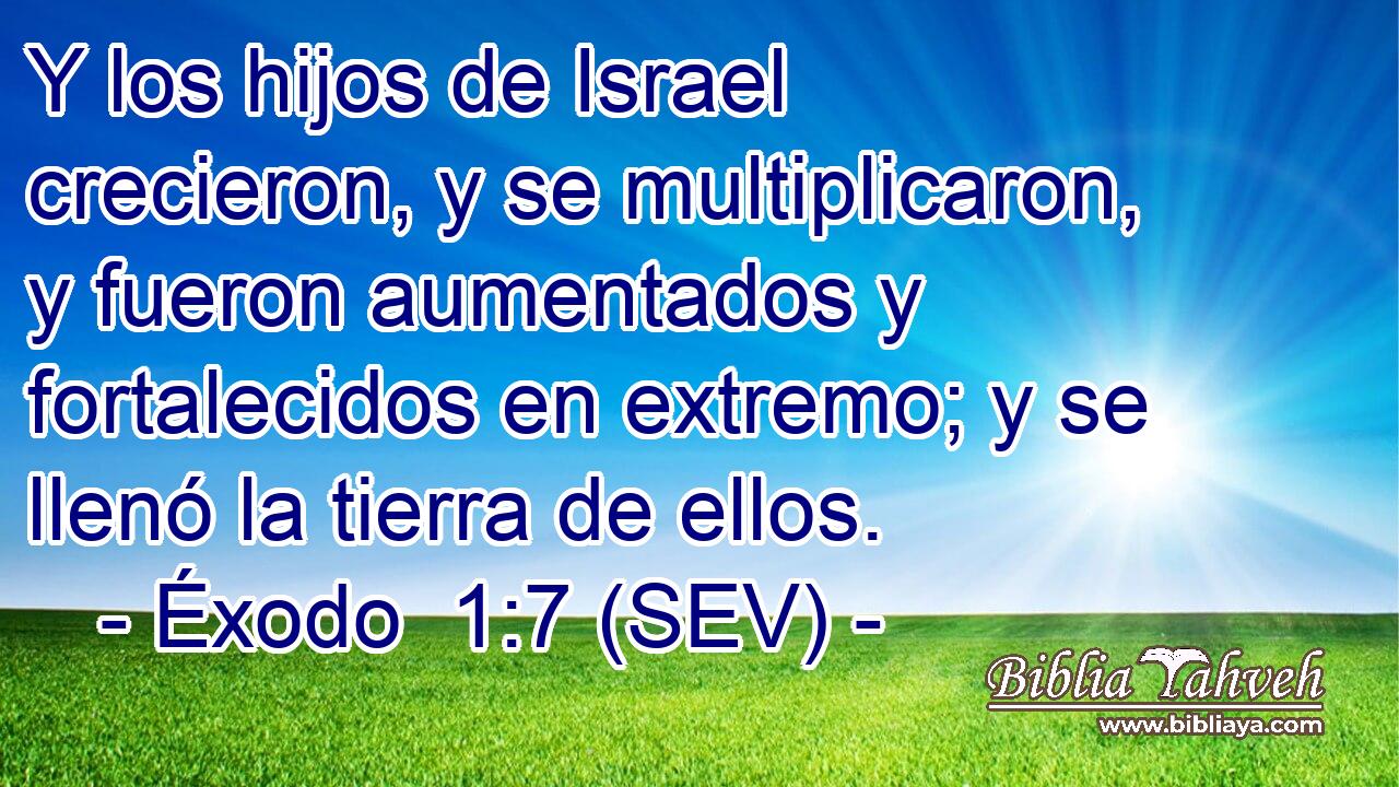 Y los hijos de Israel crecieron, y se multiplicaron, y fueron aumentados y fortalecidos en extremo; y se llenó la tierra de ellos.