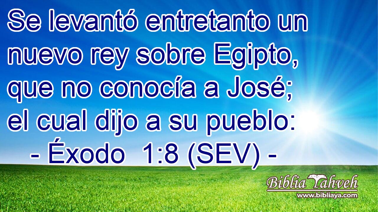 Se levantó entretanto un nuevo rey sobre Egipto, que no conocía a José; el cual dijo a su pueblo: