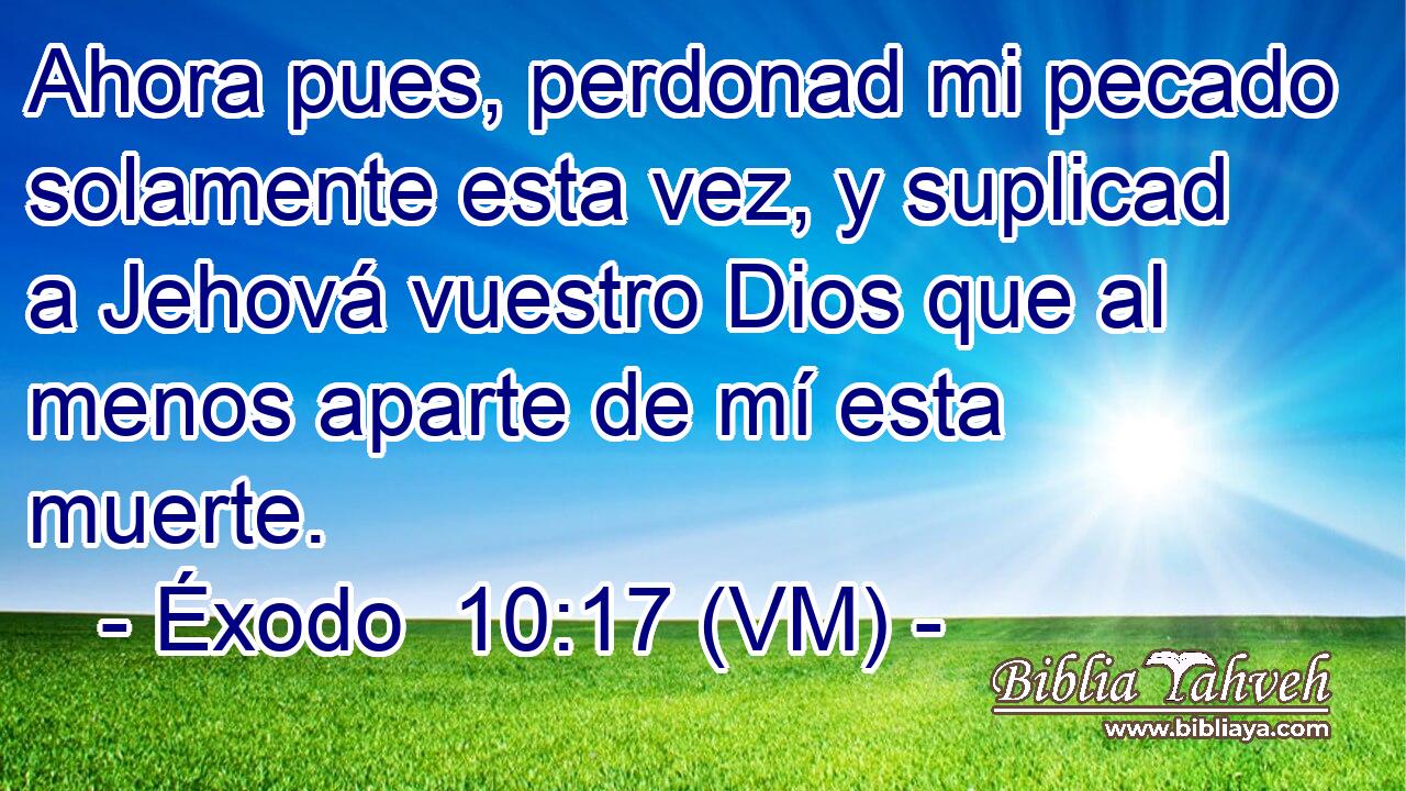  Ahora pues, perdonad mi pecado solamente esta vez, y suplicad a Jehová vuestro Dios que al menos aparte de mí esta muerte. 