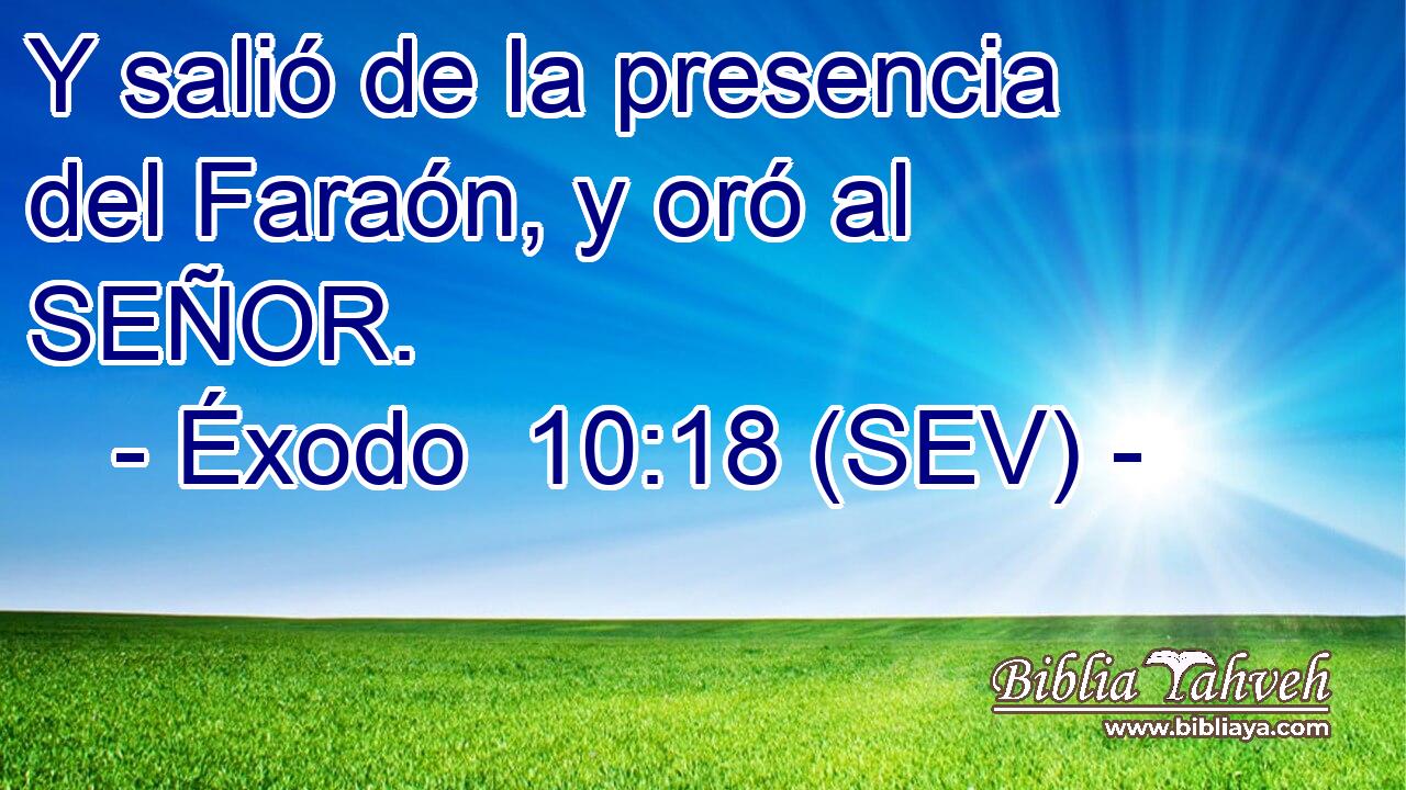Y salió de la presencia del Faraón, y oró al SEÑOR.