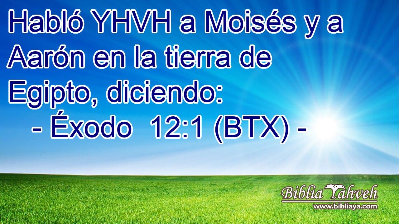Habló YHVH a Moisés y a Aarón en la tierra de Egipto, diciendo: