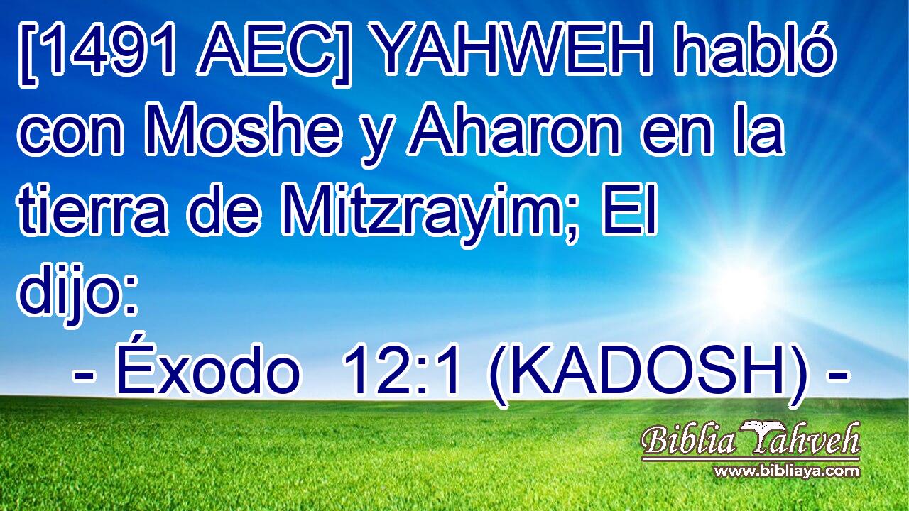  [1491 AEC] YAHWEH habló con Moshe y Aharon en la tierra de Mitzrayim; El dijo: 