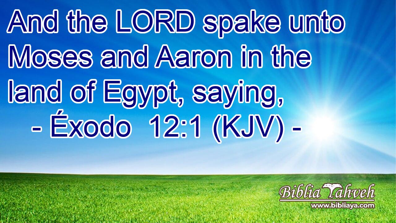 And the LORD spake unto Moses and Aaron in the land of Egypt, saying,