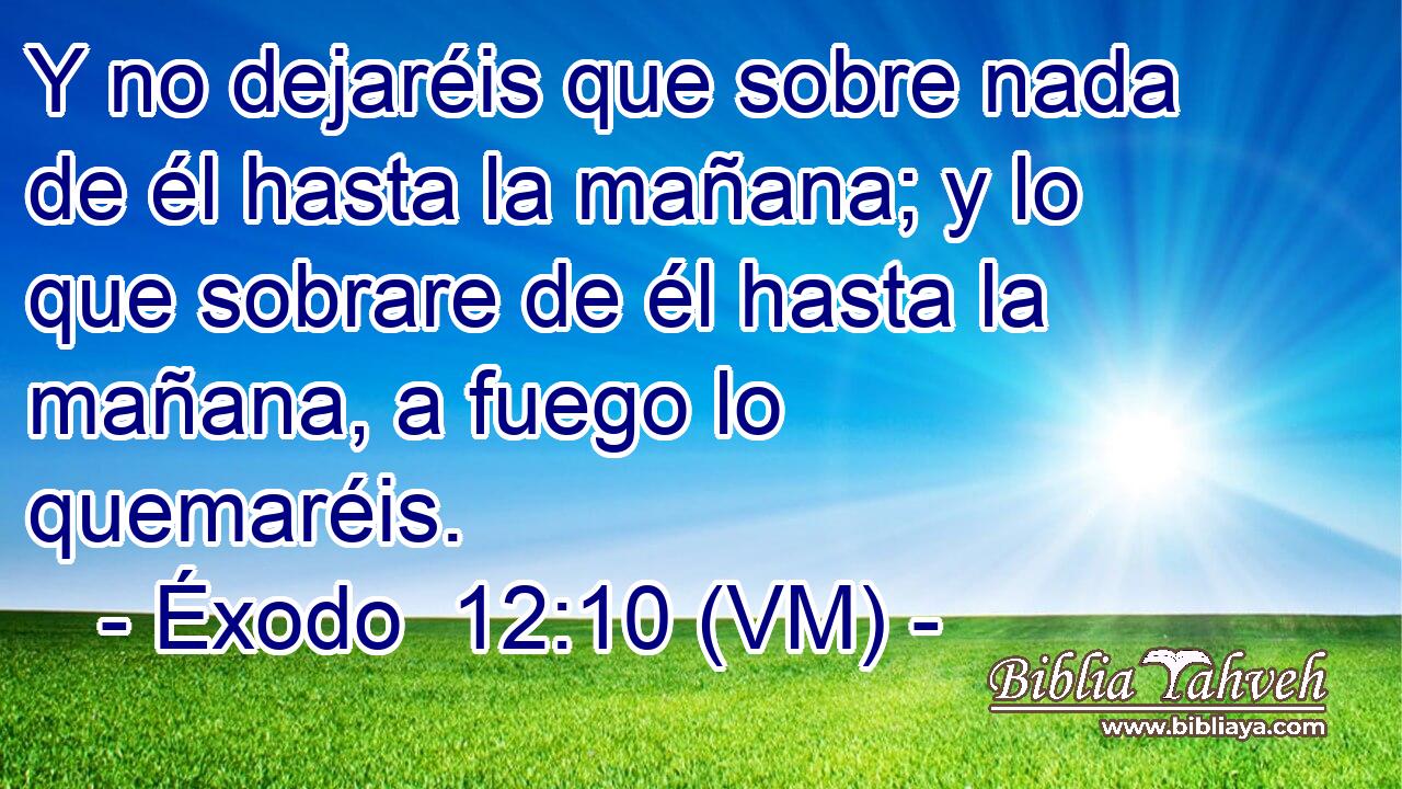  Y no dejaréis que sobre nada de él hasta la mañana; y lo que sobrare de él hasta la mañana, a fuego lo quemaréis. 