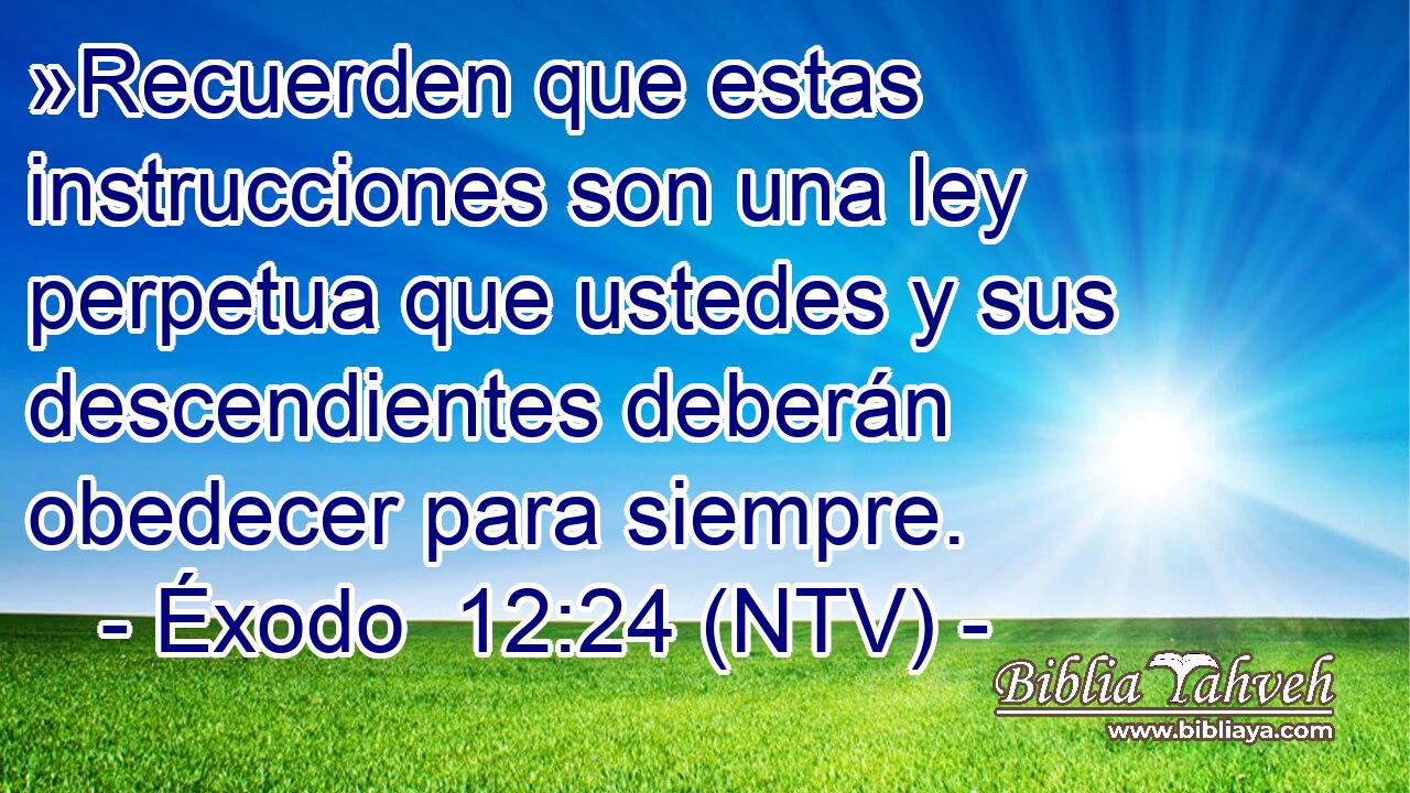 »Recuerden que estas instrucciones son una ley perpetua que ustedes y sus descendientes deberán obedecer para siempre.