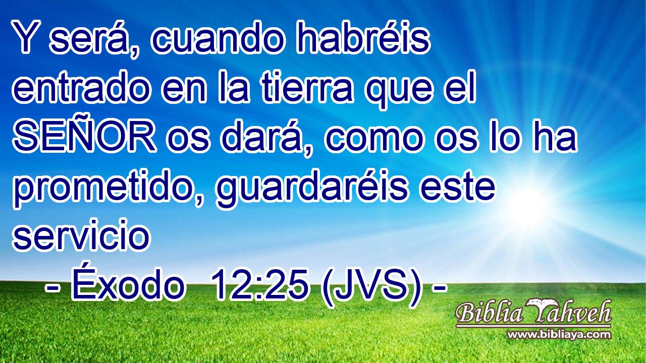 Y será, cuando habréis entrado en la tierra que el SEÑOR os dará, como os lo ha prometido, guardaréis este servicio